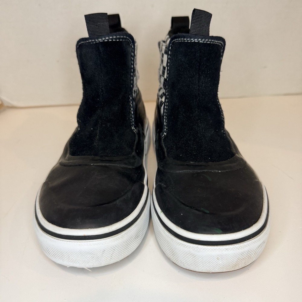 Vans Quarter Slip On Hi Terrain V MTE Black White Check Boots Kids Youth Size 3 - Picture 2 of 16